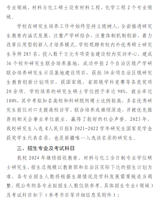 2024昌吉学院研究生招生简章